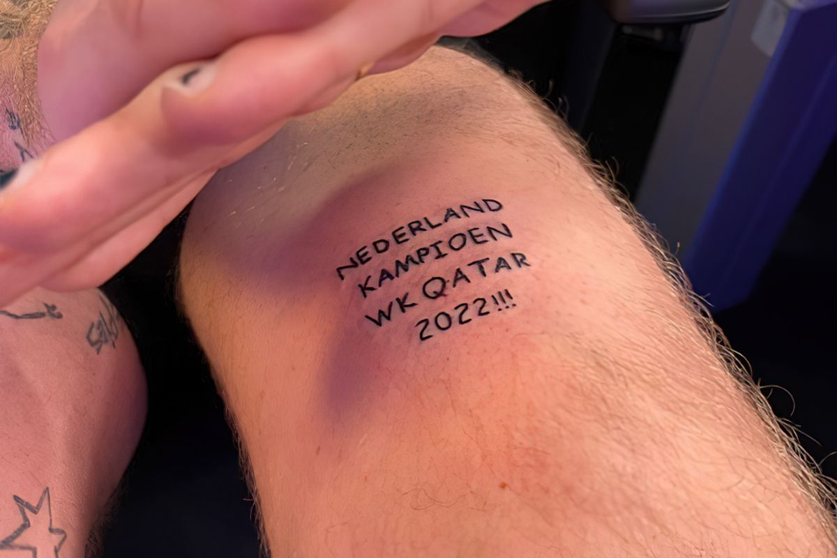 bron Bijdragen Asser LOL! Stefan van StukTV heeft "Nederland Kampioen Qatar 2022" tattoo | VK  Magazine