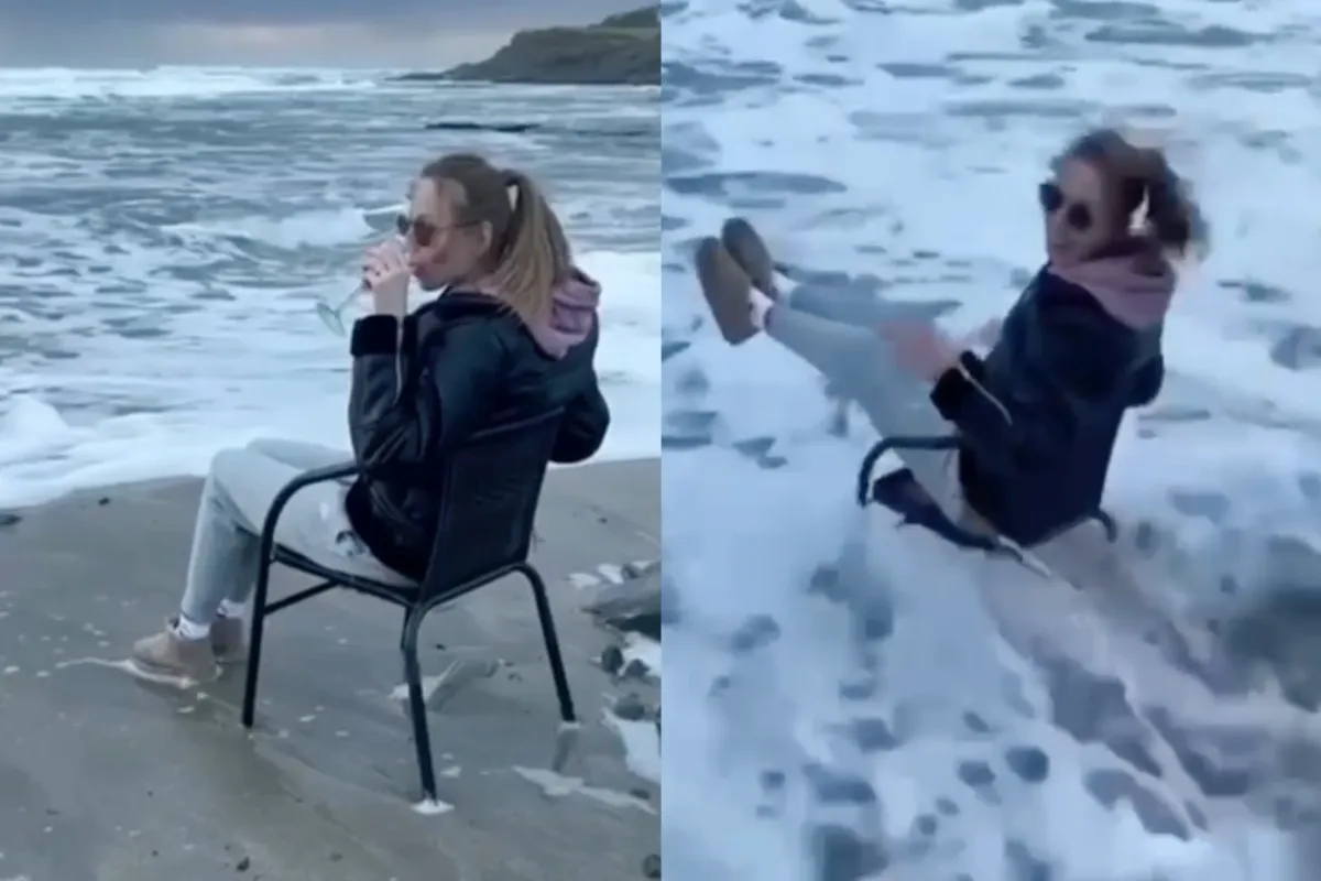Influencer op het strand had niet beste dag ooit