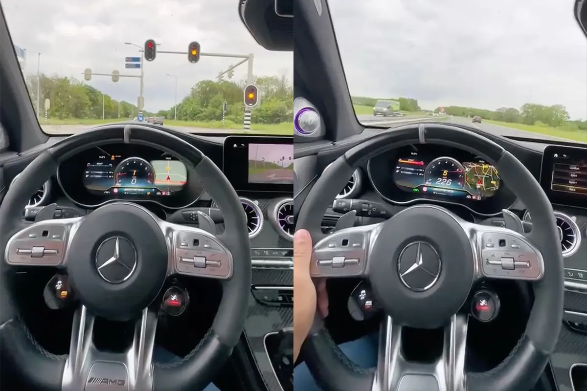 Even flink gas geven in je Mercedes AMG 63S om vlucht naar Ibiza te halen