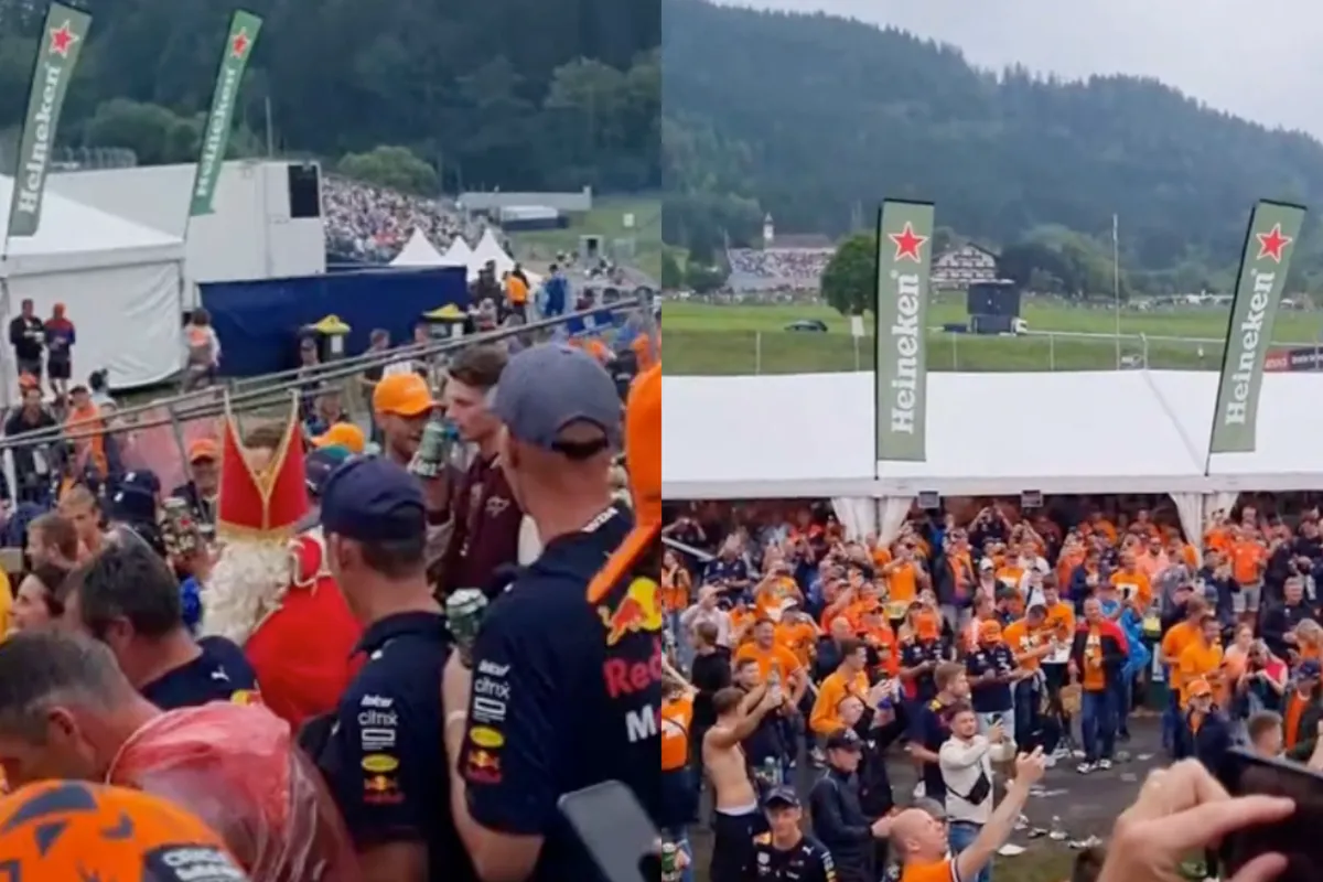 Goedheiligman uit Spanje op de Max Verstappen tribune luidkeels toegezongen