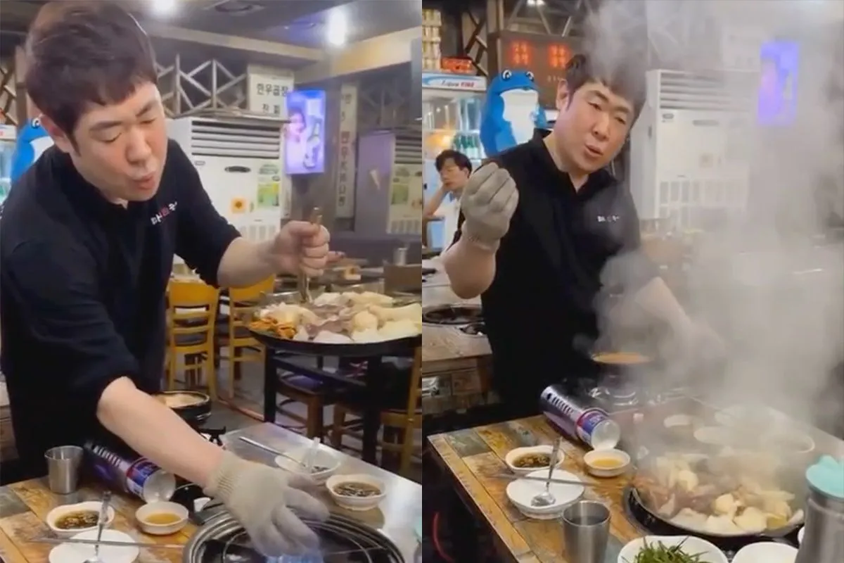 Leuk wat Salt Bae doet, maar deze kok kan ook een trucje