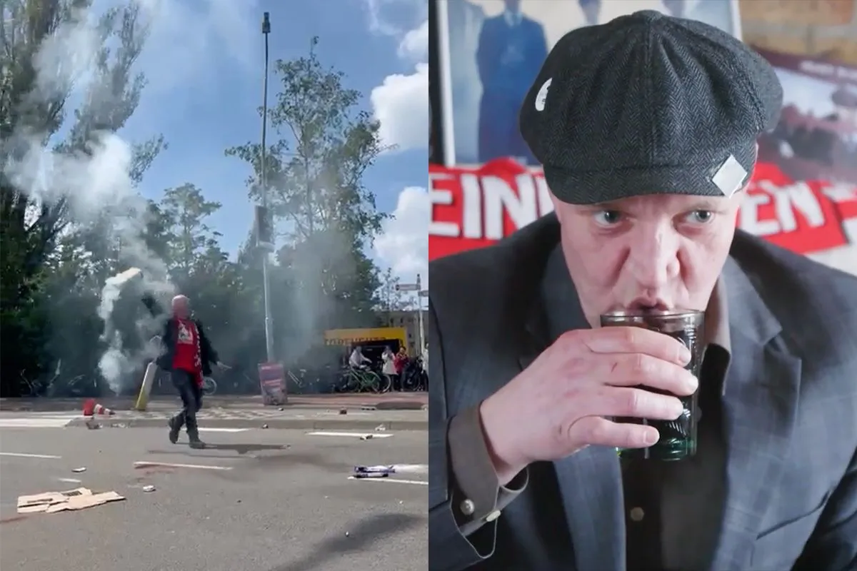 PSV supporter die hand mist na vergissing tussen cobra en fakkel is 'Gasolina' cultheld Appie