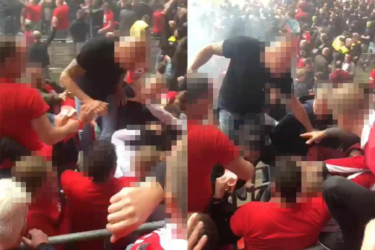 Zo PSV kampioen, maar eerst iemand op de tribune in elkaar timmeren