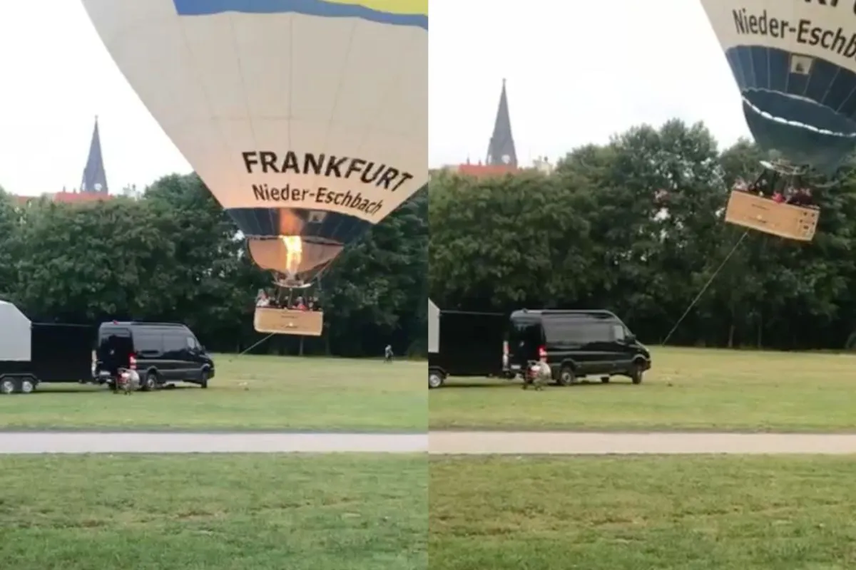 Bus ging bijna mee tijdens valse start van de luchtballonvaart