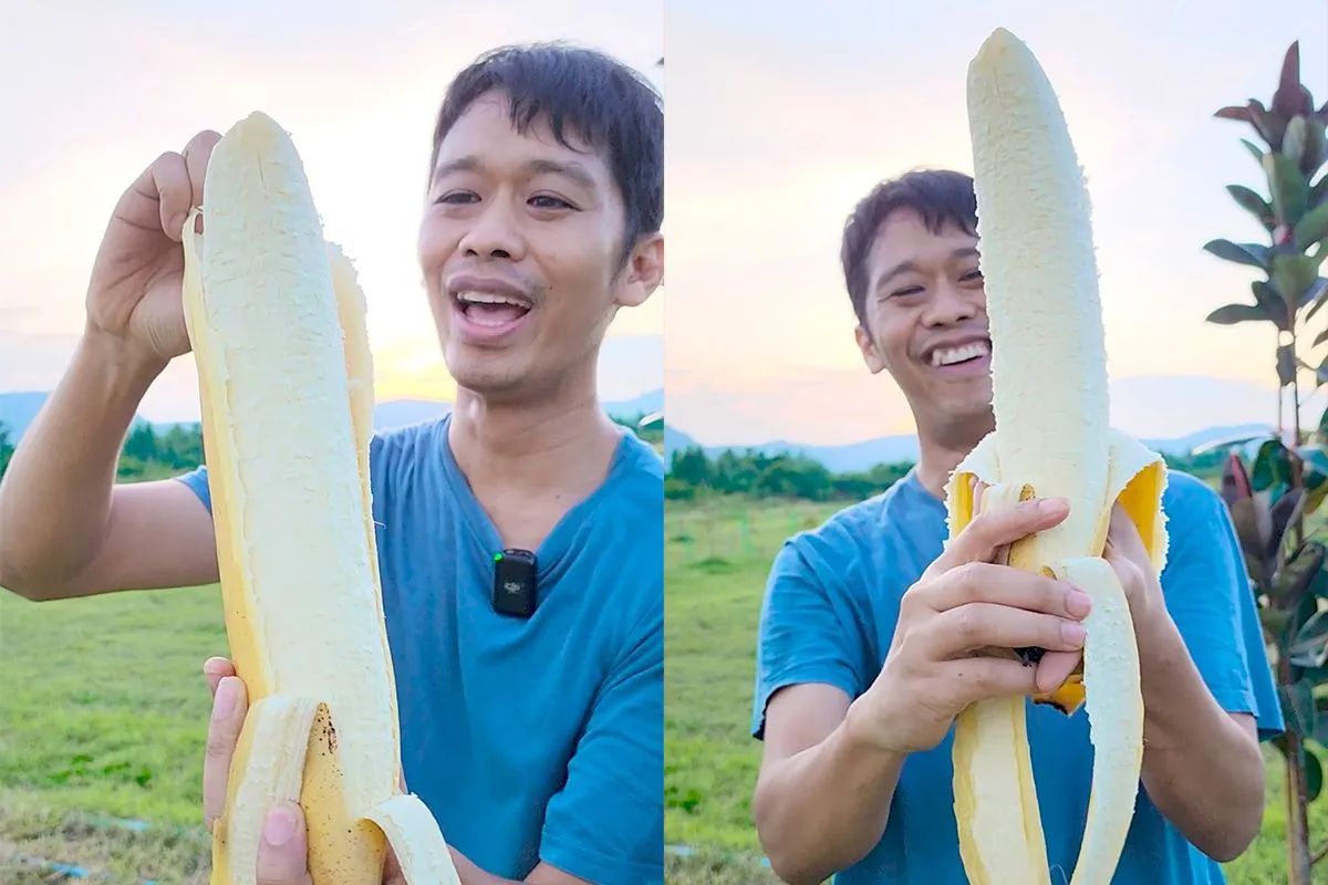 Zo, dat is wel een hele grote banaan