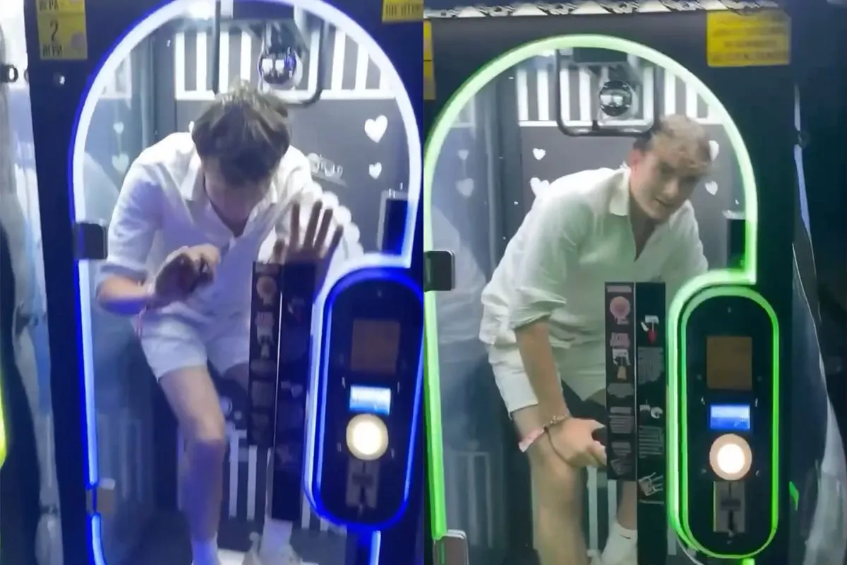 Klimmen in een knuffel knip attractie op de kermis is dus geen slim idee