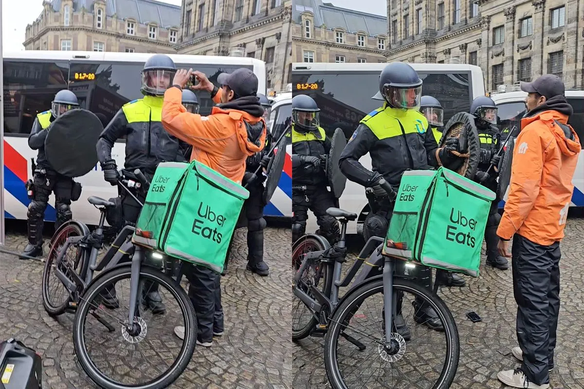 Koud eten door Uber Eats bezorger die eerst wil filmen, ME-er vindt het ook een slecht plan