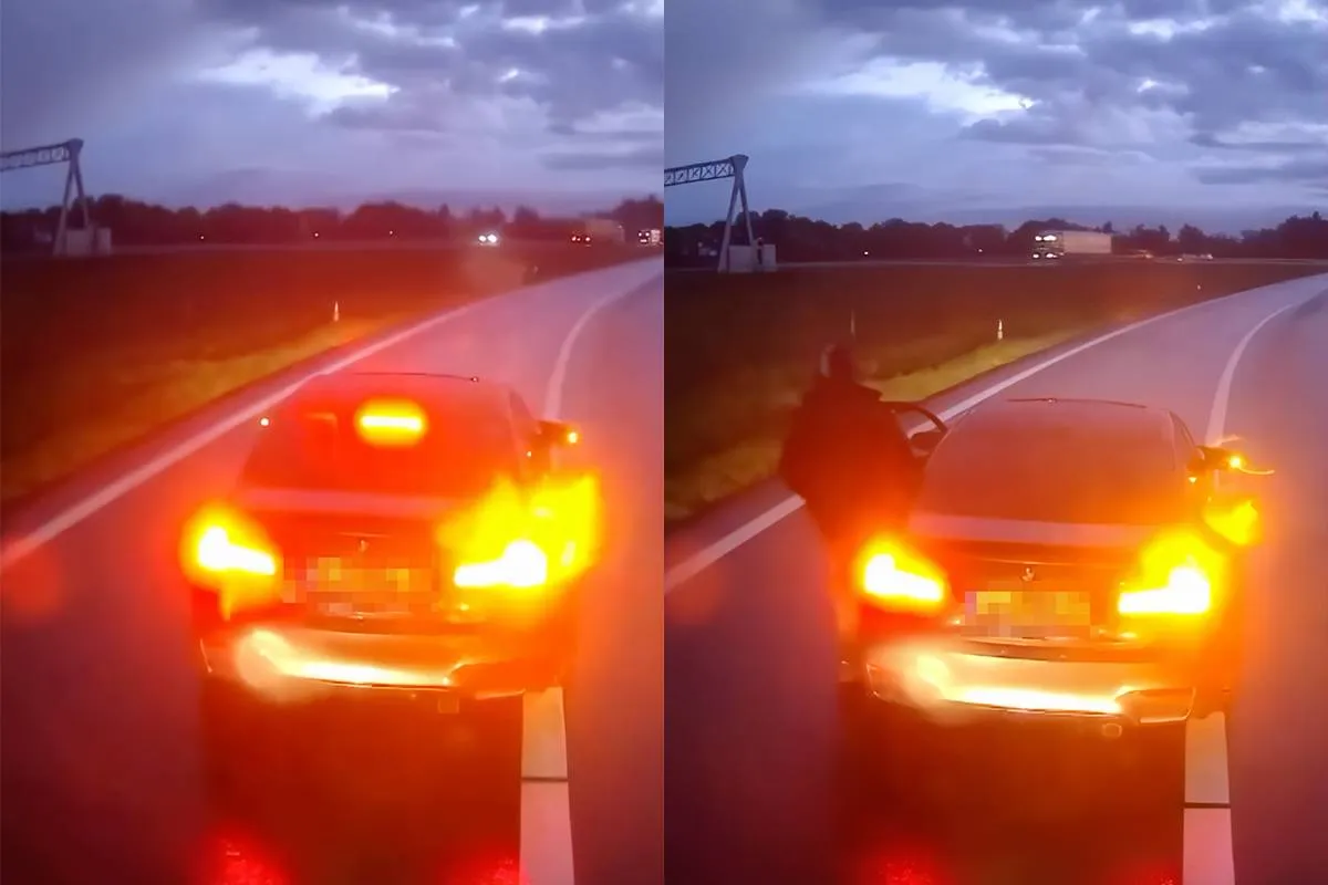 BMW-rijder doet remmentest en stapt uit om gezellig praatje te maken