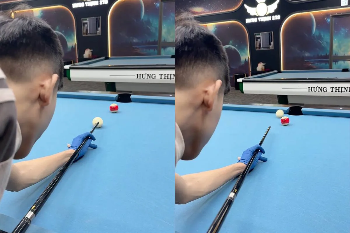 De Chinese Gio laat even zien wat er gebeurt als hij een potje pool speelt