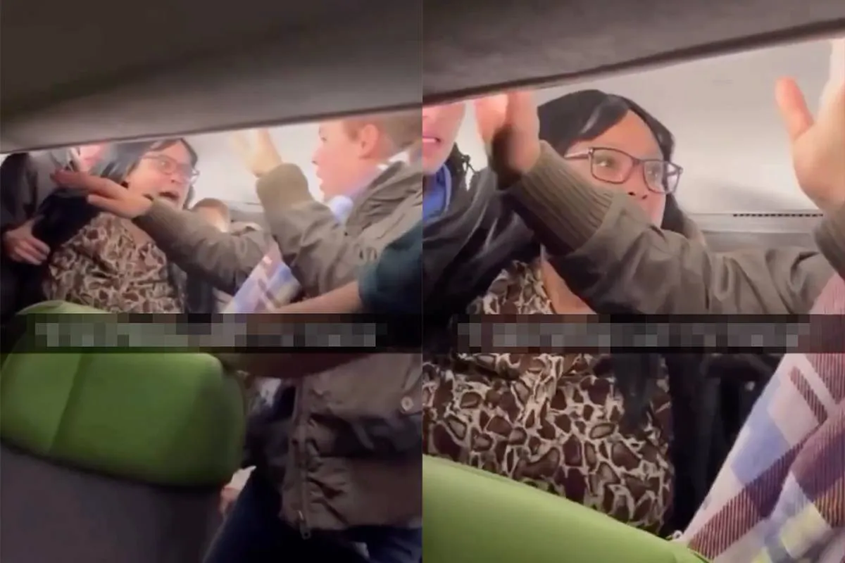 Vrouw trekt opmerking over haar moeder niet en gaat op de vuist in een vliegtuig