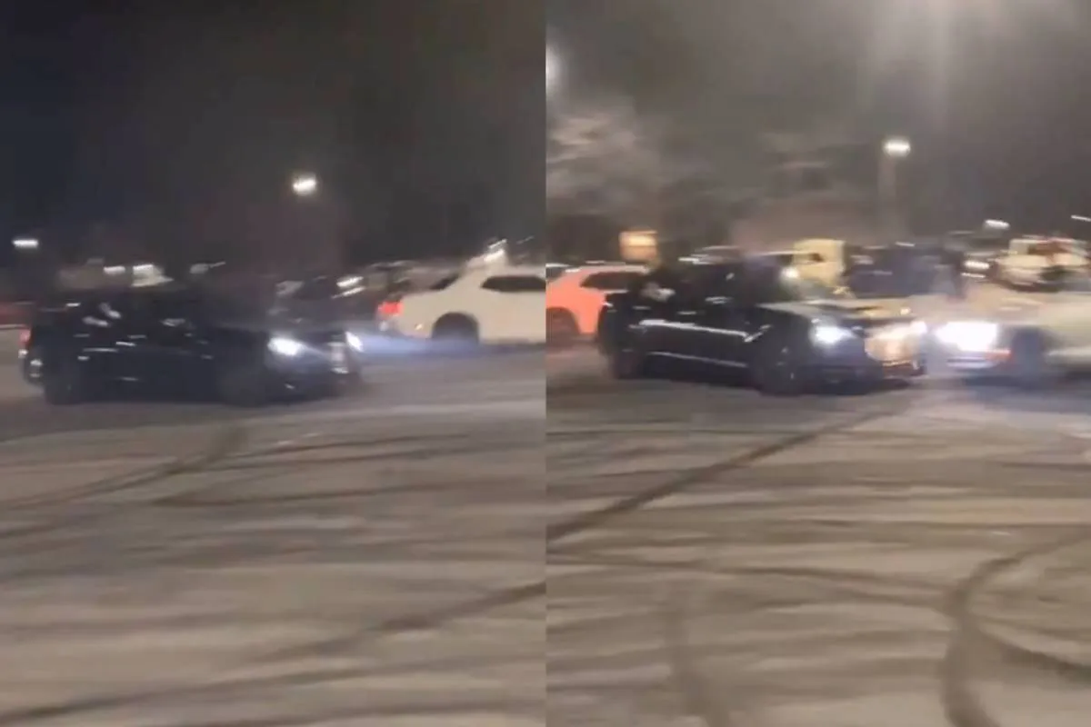 Dikke BAM op de parkeerplaats tijdens driftsessie