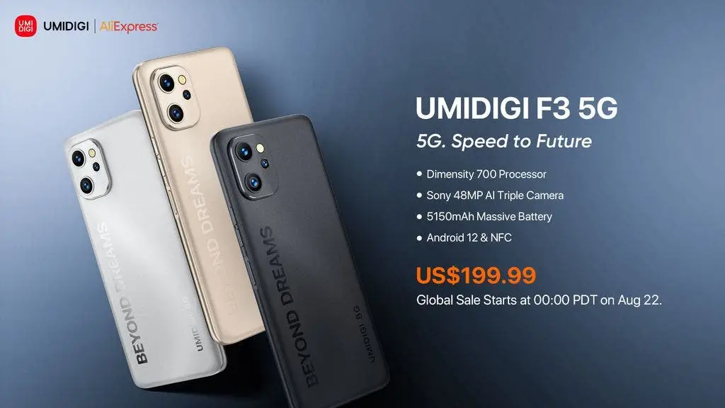 UMIDIGI F3 5G Debuts Globally Today with Dimensity 700 and 6.7
