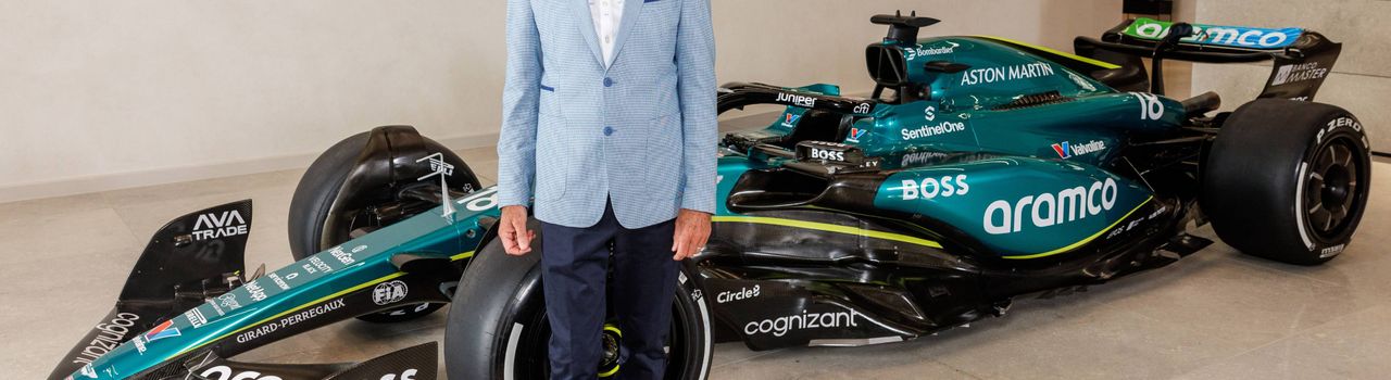 Adrian Newey lors de la présentation d'Aston Martin à Silverstone