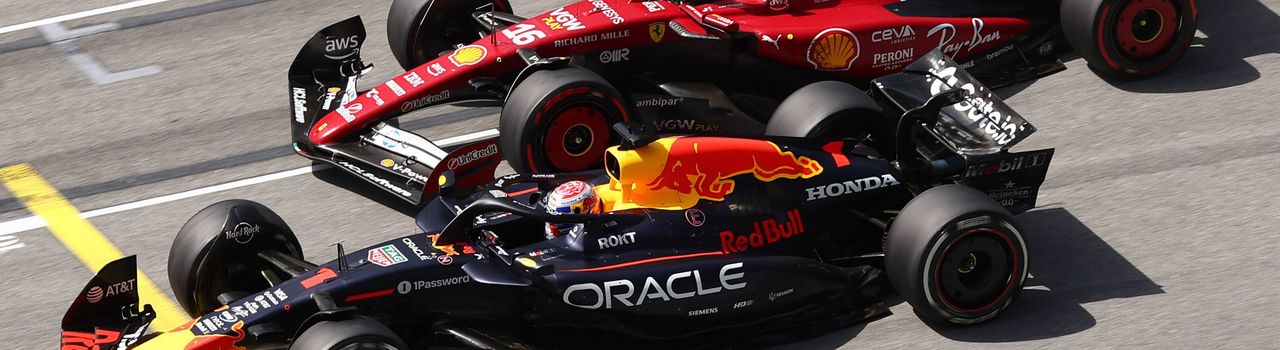 verstappen en leclerc in spanje gp