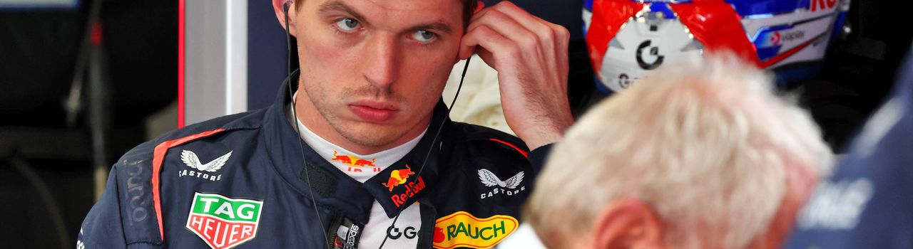 Max Verstappen en Helmut Marko bij Red Bull tijdens GP Spanje in Barcelona