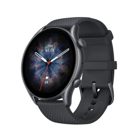 De zwarte variant van de Amazfit GTR 3 Pro