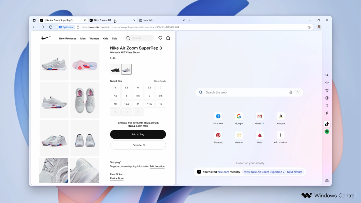 De split-screenknop vind je links naast de adresbalk