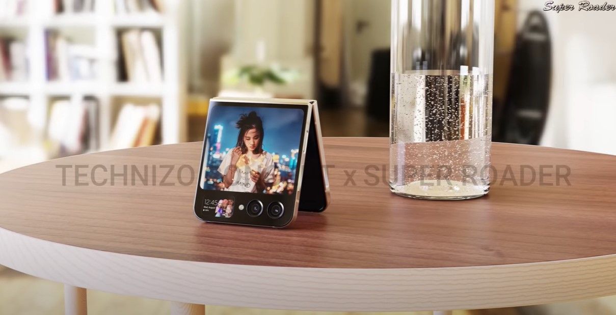 Afbeeldingen Samsung Galaxy Z Flip 5 tonen twee coverschermen