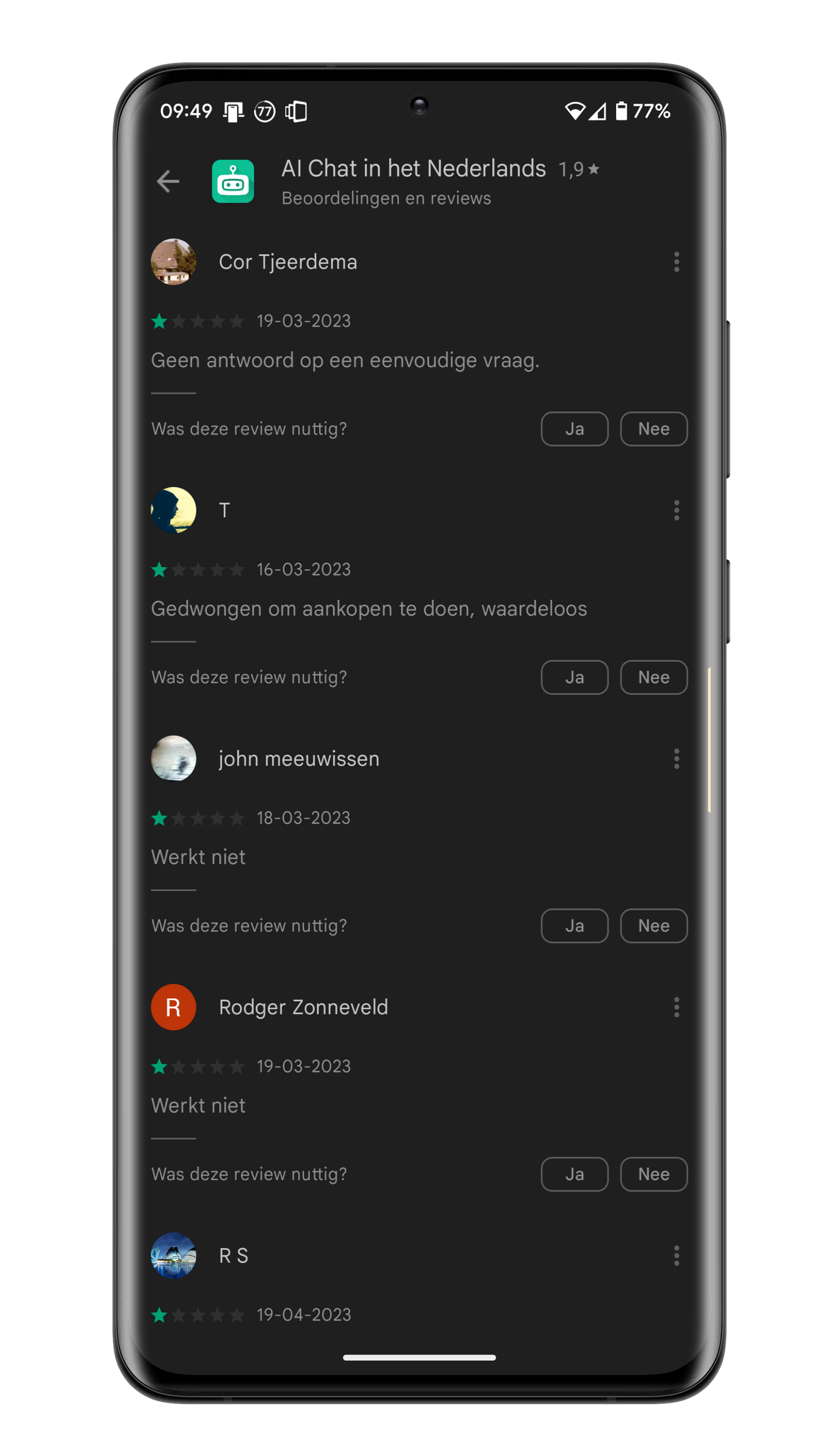 Deze app met het cijfer 1,9 krijgt veel slechte beoordelingen in de Play Store