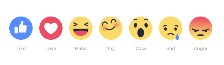 Welke emoji er precies uitverkoren zijn om mee te reageren, is nog onbekend (dit zijn die van Facebook).