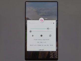 Screenshot van Fuchsia op een smartphone