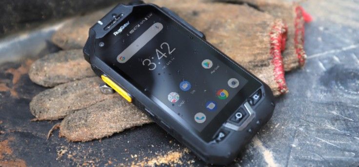 It still has a camera, but there are rugged phones without it.