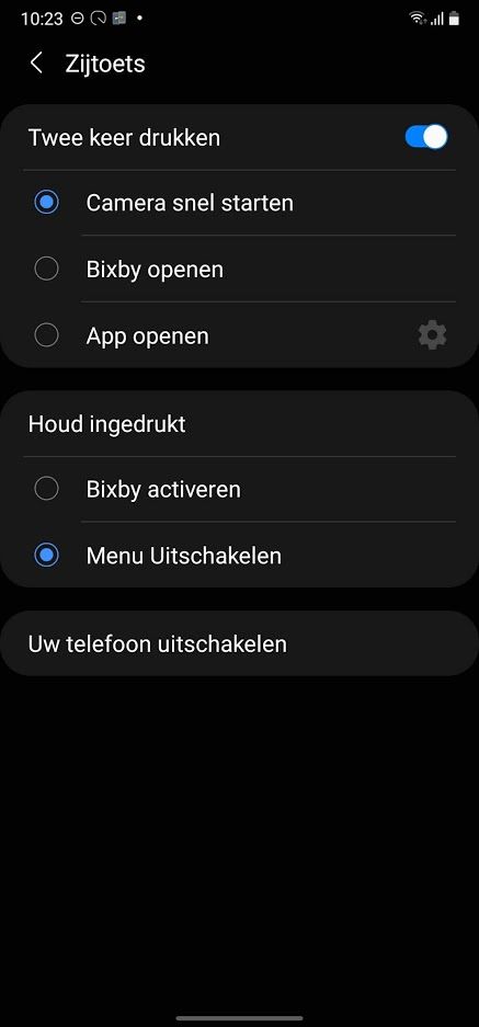 Waar is het nieuwe powermenu van Android 11 in Samsungs One UI 3.0?