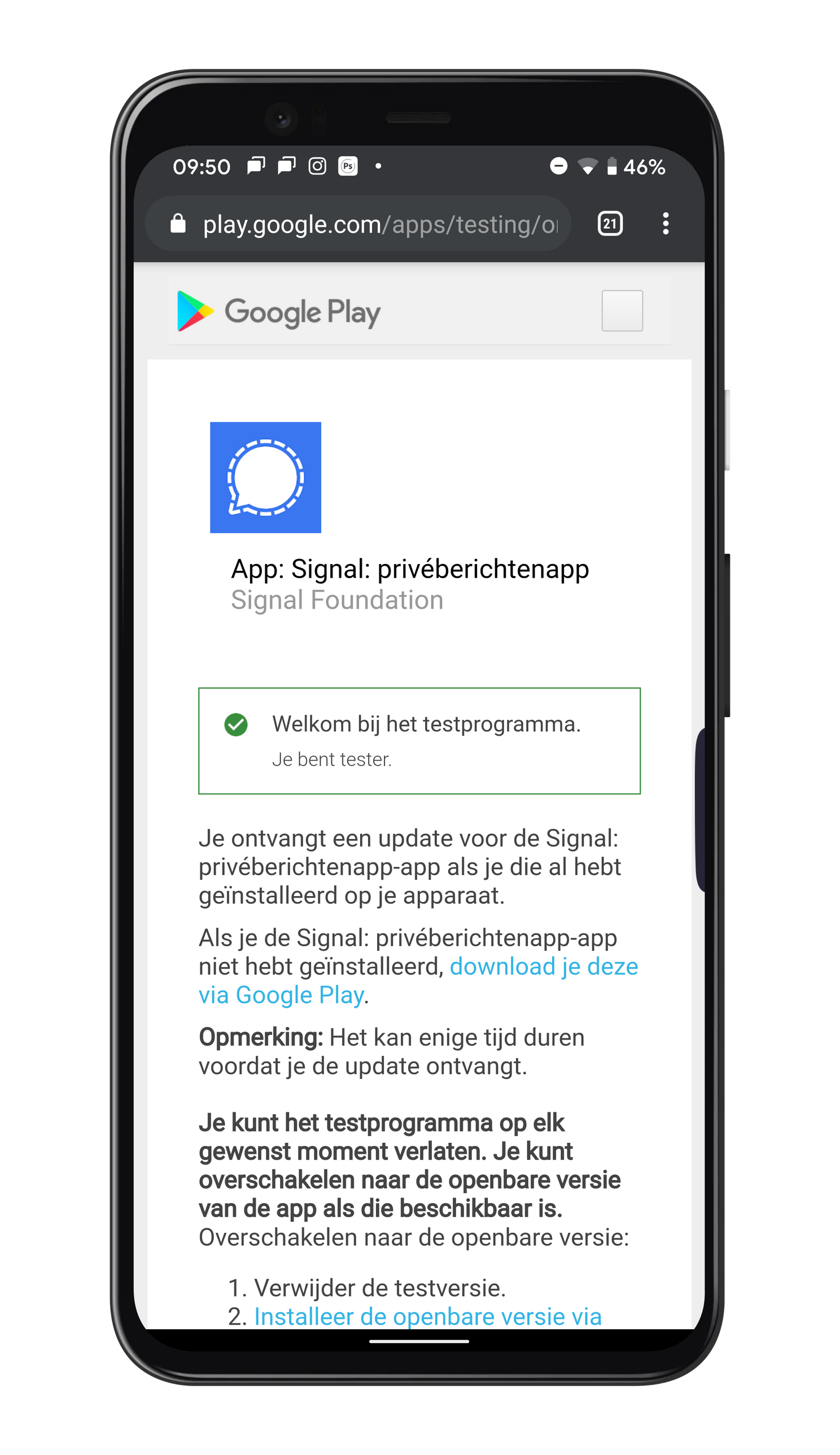 Signal bèta voor Android: zo test je de nieuwste functies