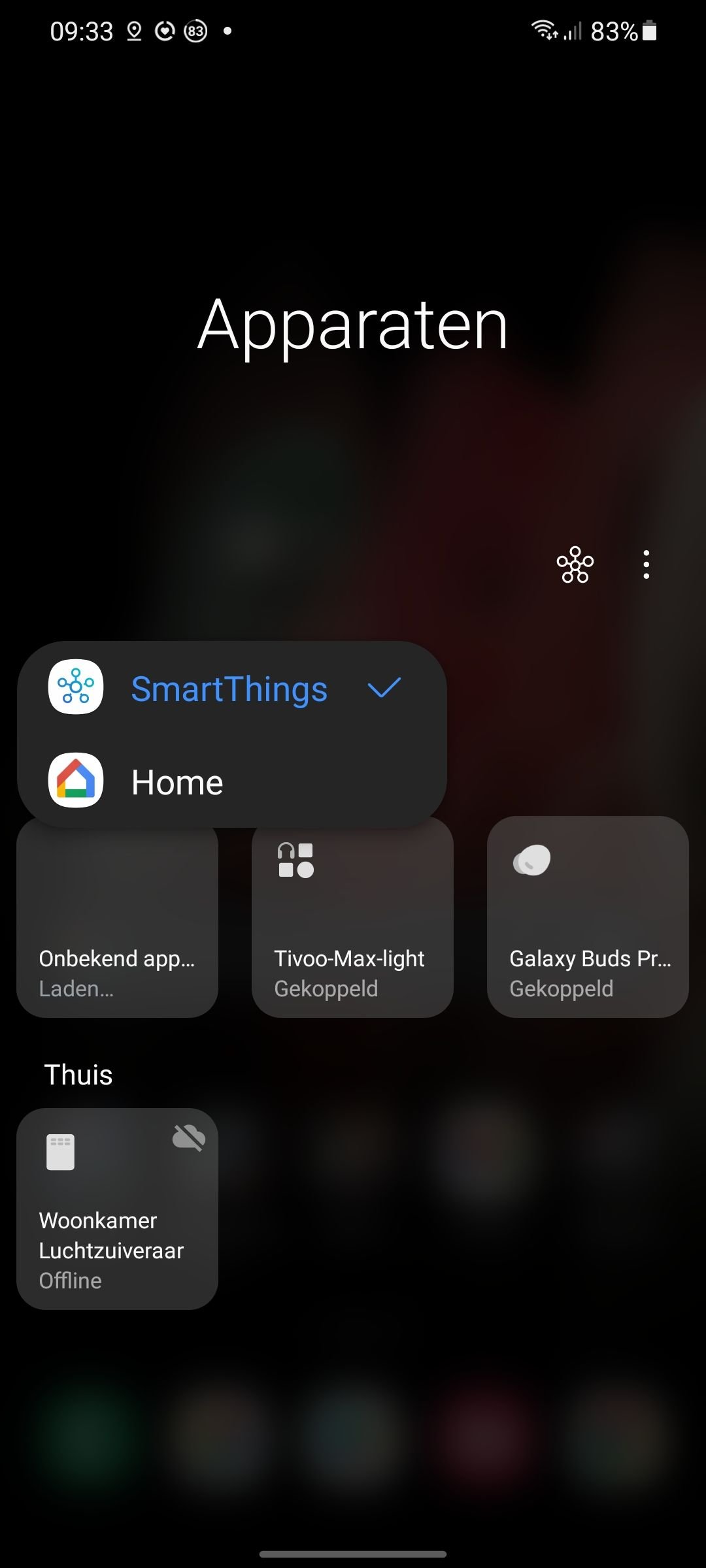 Het Android 11-powermenu is wel in One UI 3.1 aanwezig maar werkt iets anders