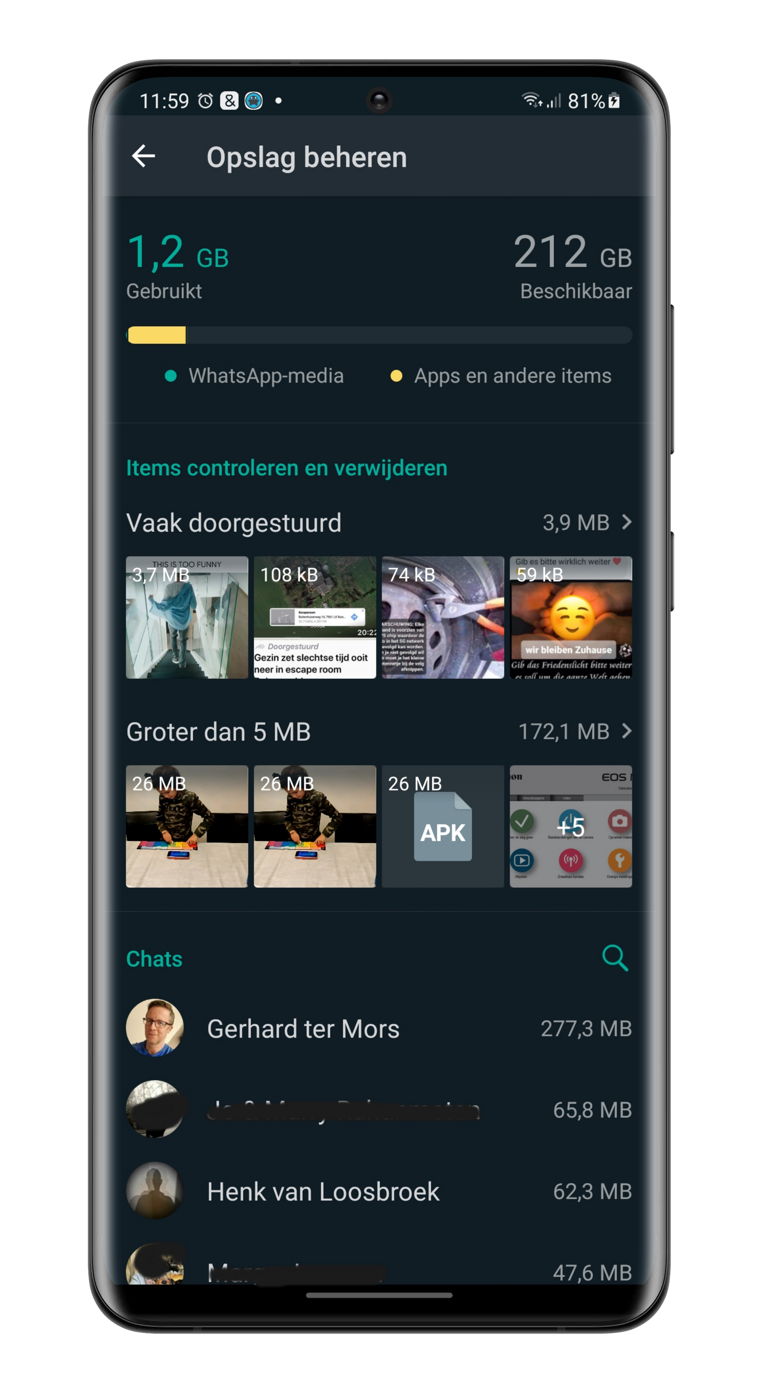 WhatsApp opschonen om ruimte vrij te maken op je telefoon, zo werkt het