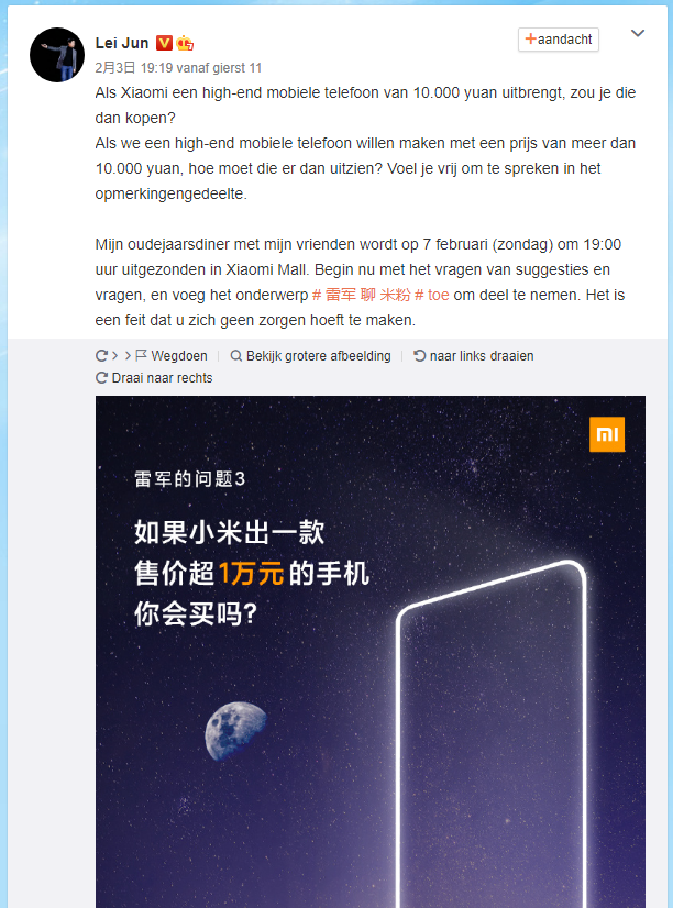 Xiaomi wil weten of je een telefoon van 1300 euro zou kopen (+poll)
