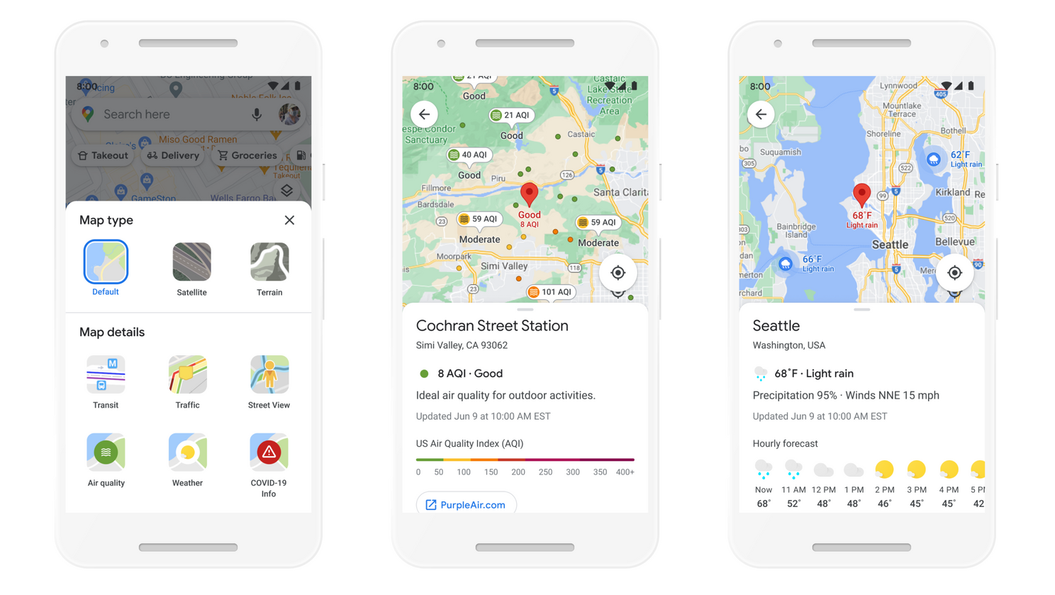 Google Maps shows 2 new layers of information about forest fires and air quality