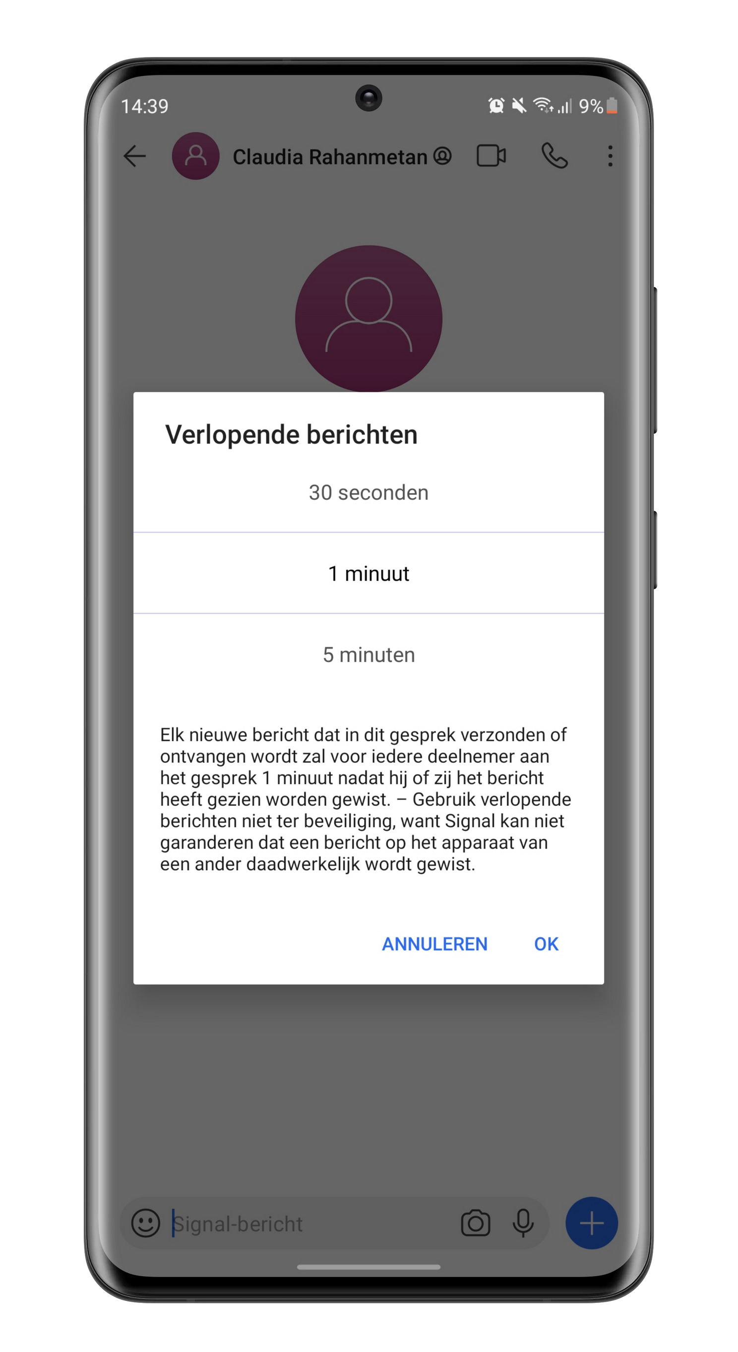 Signal-tip: zo verstuur je automatisch verdwijnende berichten
