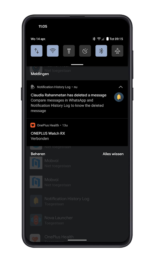 Notification History Log zegt je zelfs wanneer iemand een bericht heeft verwijderd