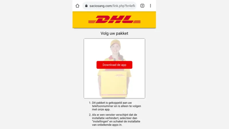 Opgelet: pas op voor deze valse track & trace-app van 'DHL'