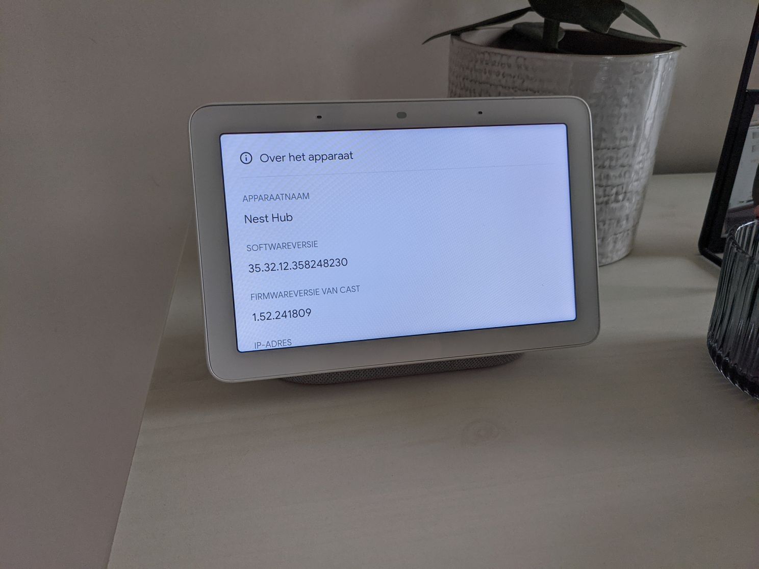 Deze Nest Hub werkt nog niet met Fuchsia