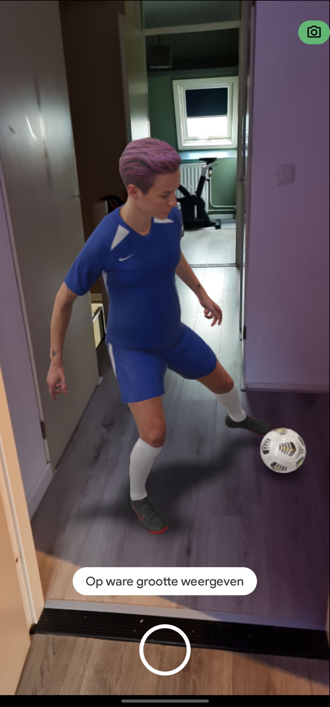 Atleet op ware grootte weergeven