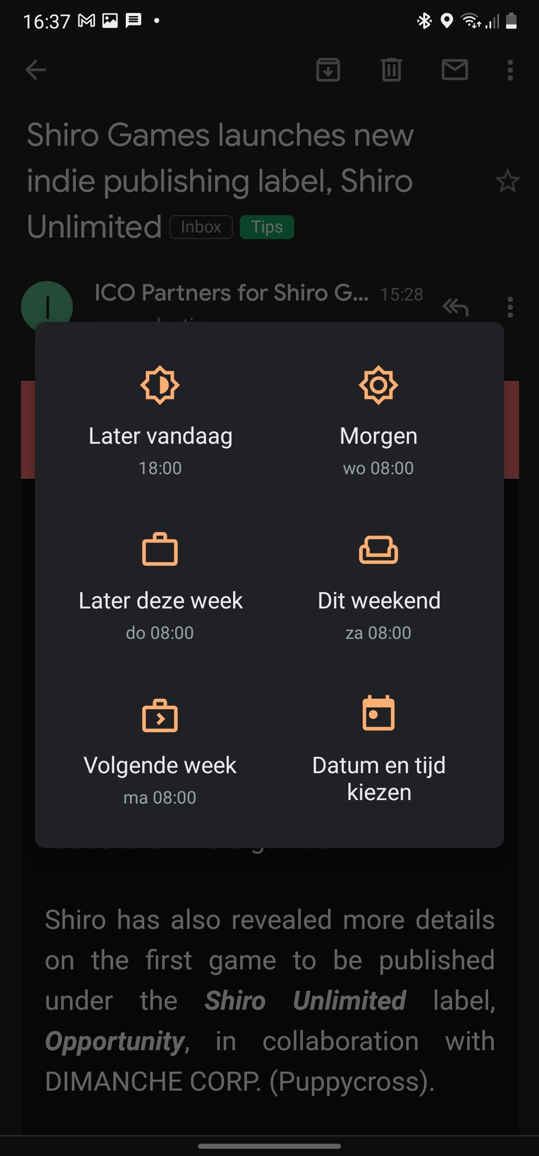 Kiezen uit verschillende snooze-opties