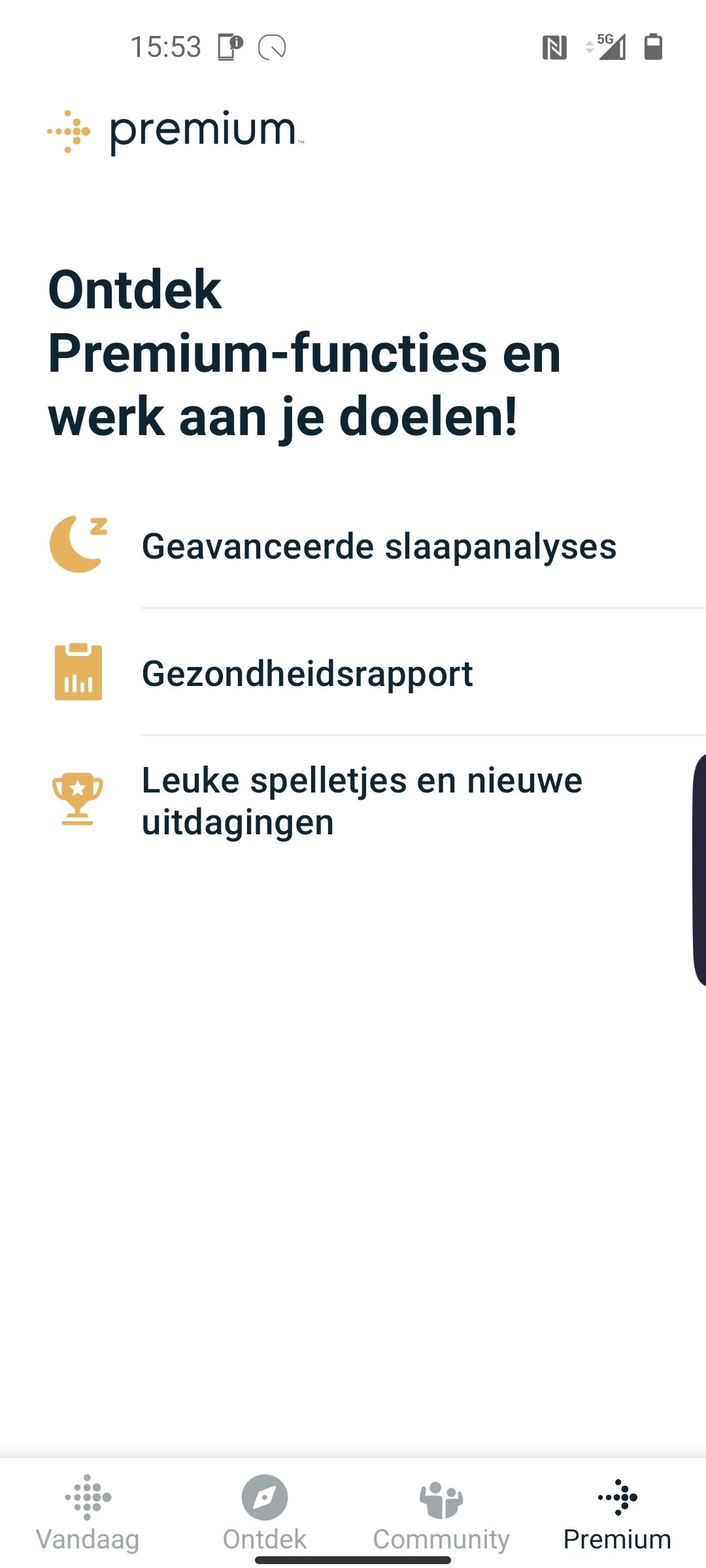 Fitbit Premium in de Fitbit-app
