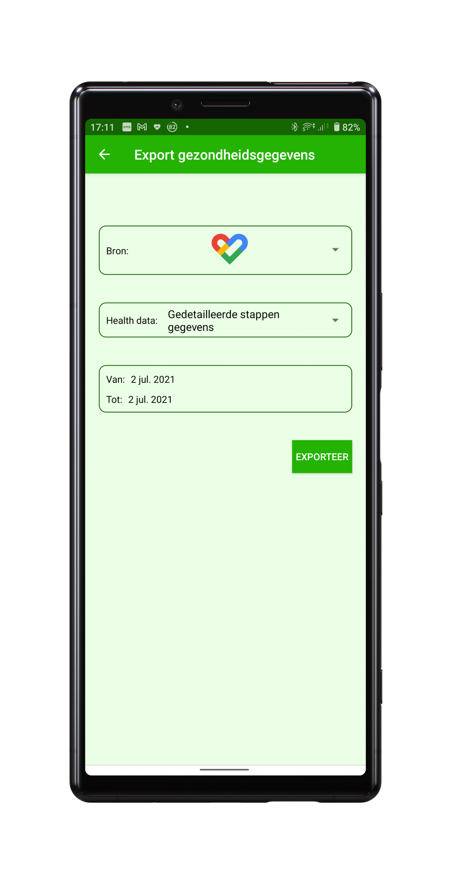 Google Fit als doelapp