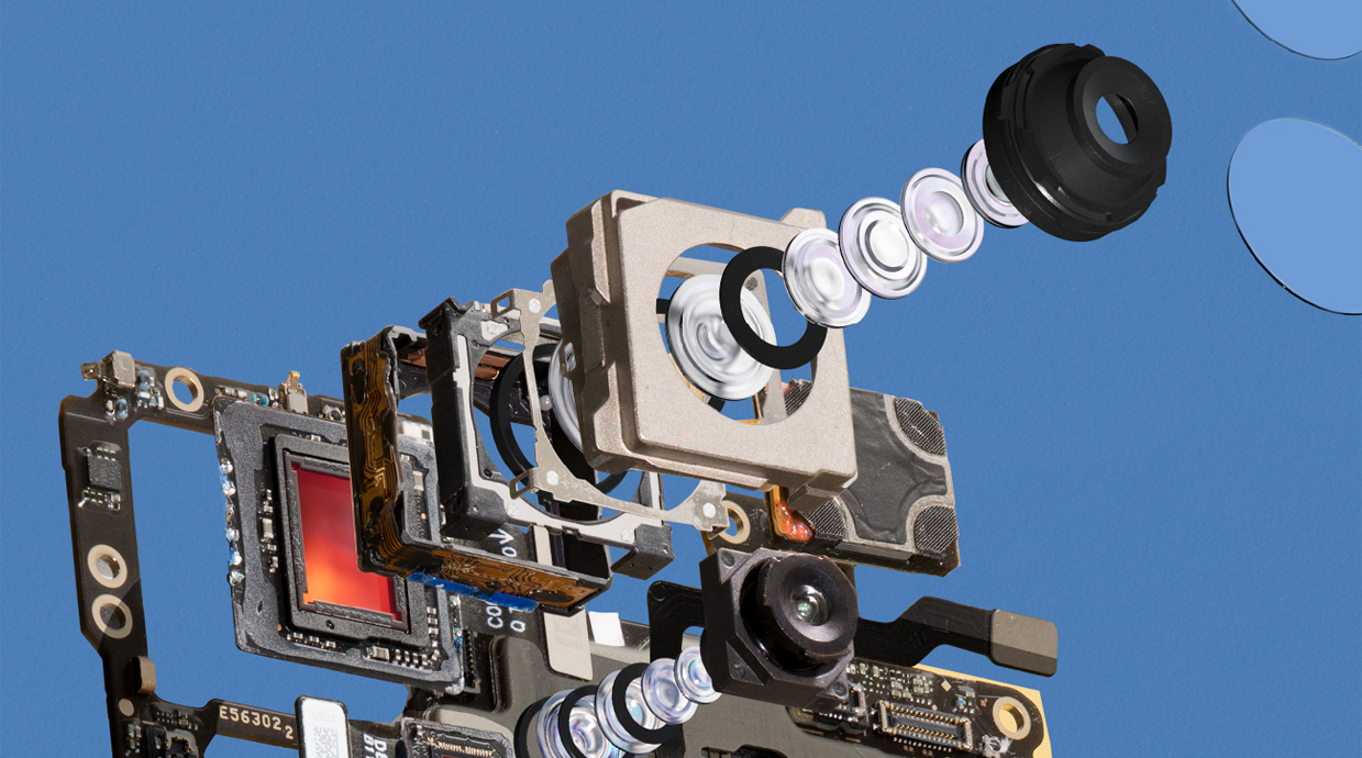 De camerasensor van de telefoon