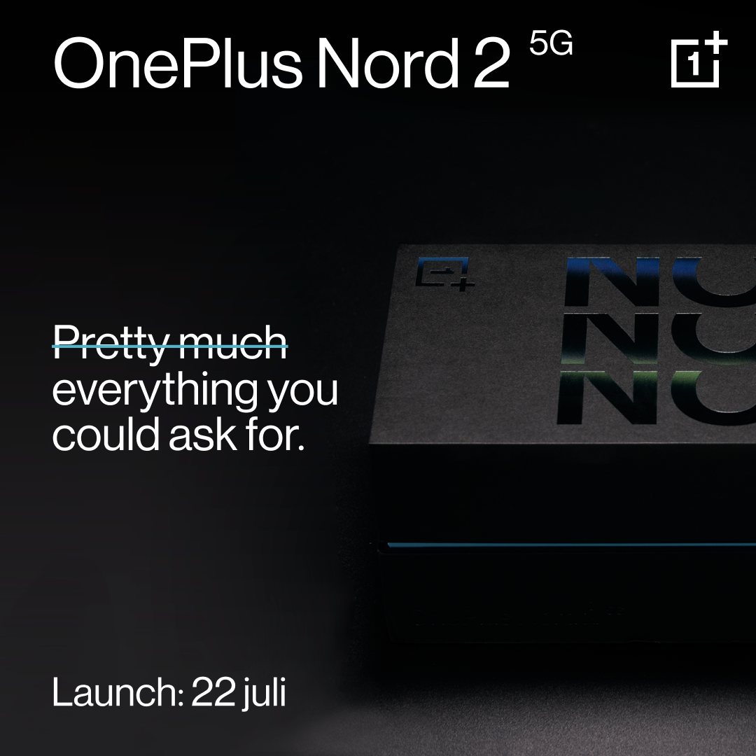 OnePlus Nord 2 5G wordt op 22 juli aangekondigd