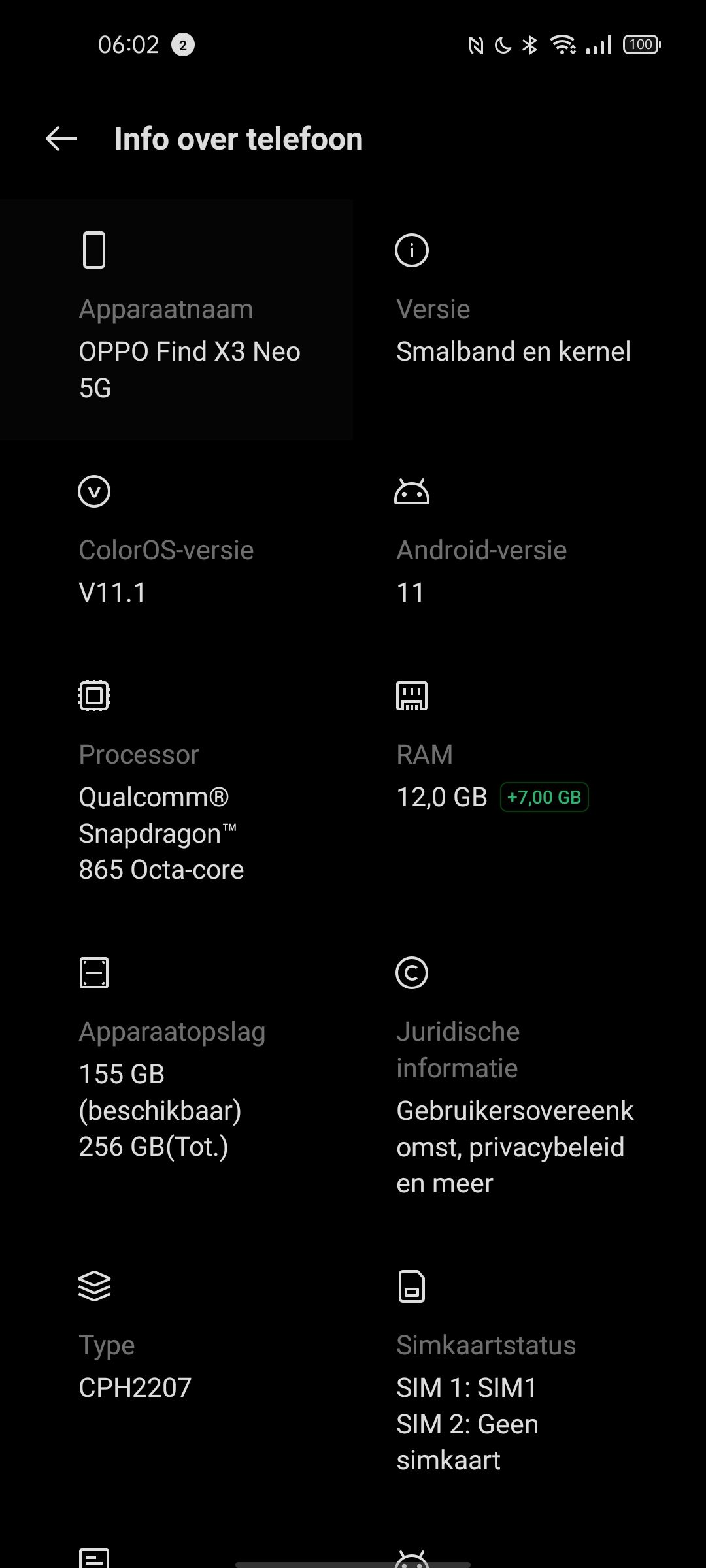 De screenshot van Ronny's OPPO Find X3 Neo