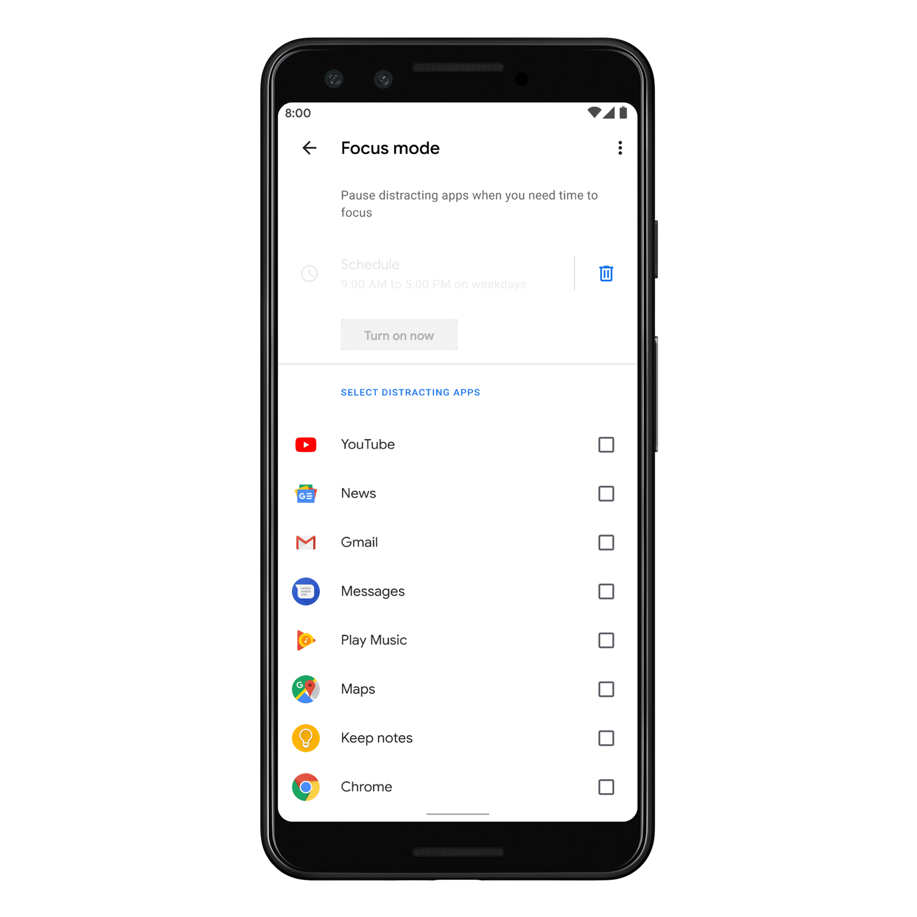 De Focusmodus in Android