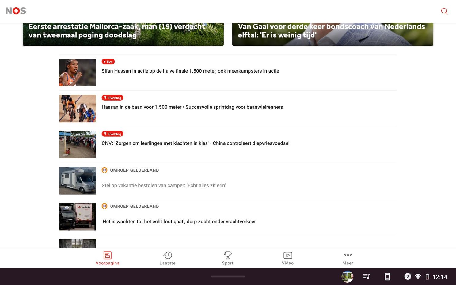Nieuwe lijstweergave in de NOS-app