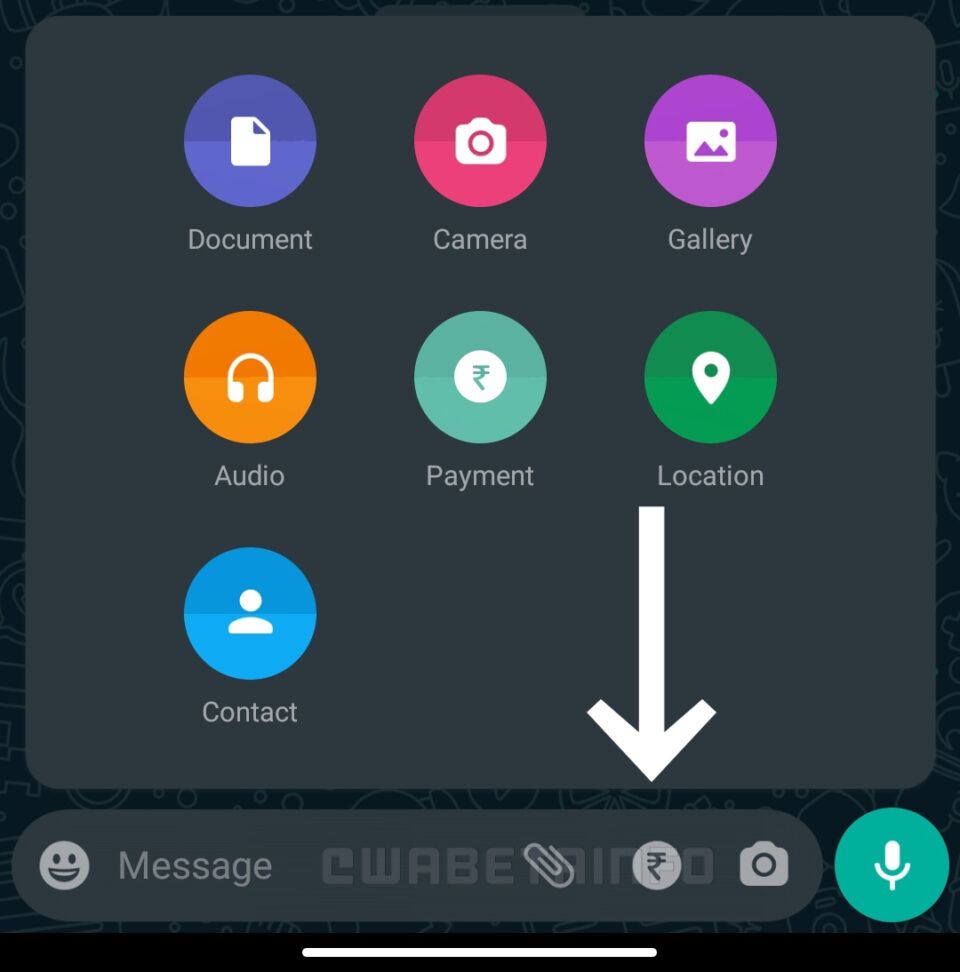 Betaalknop in WhatsApp