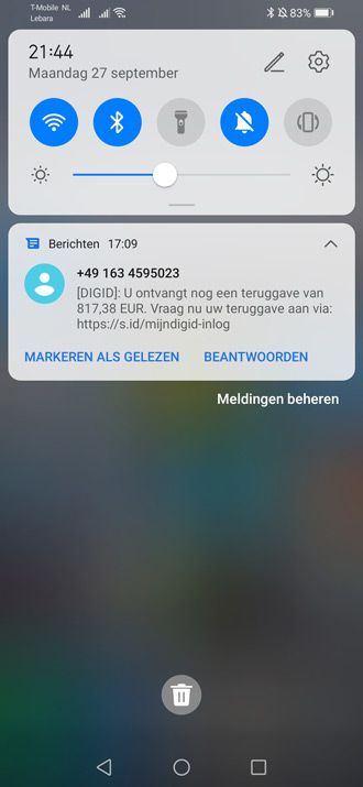 De frauduleuze sms