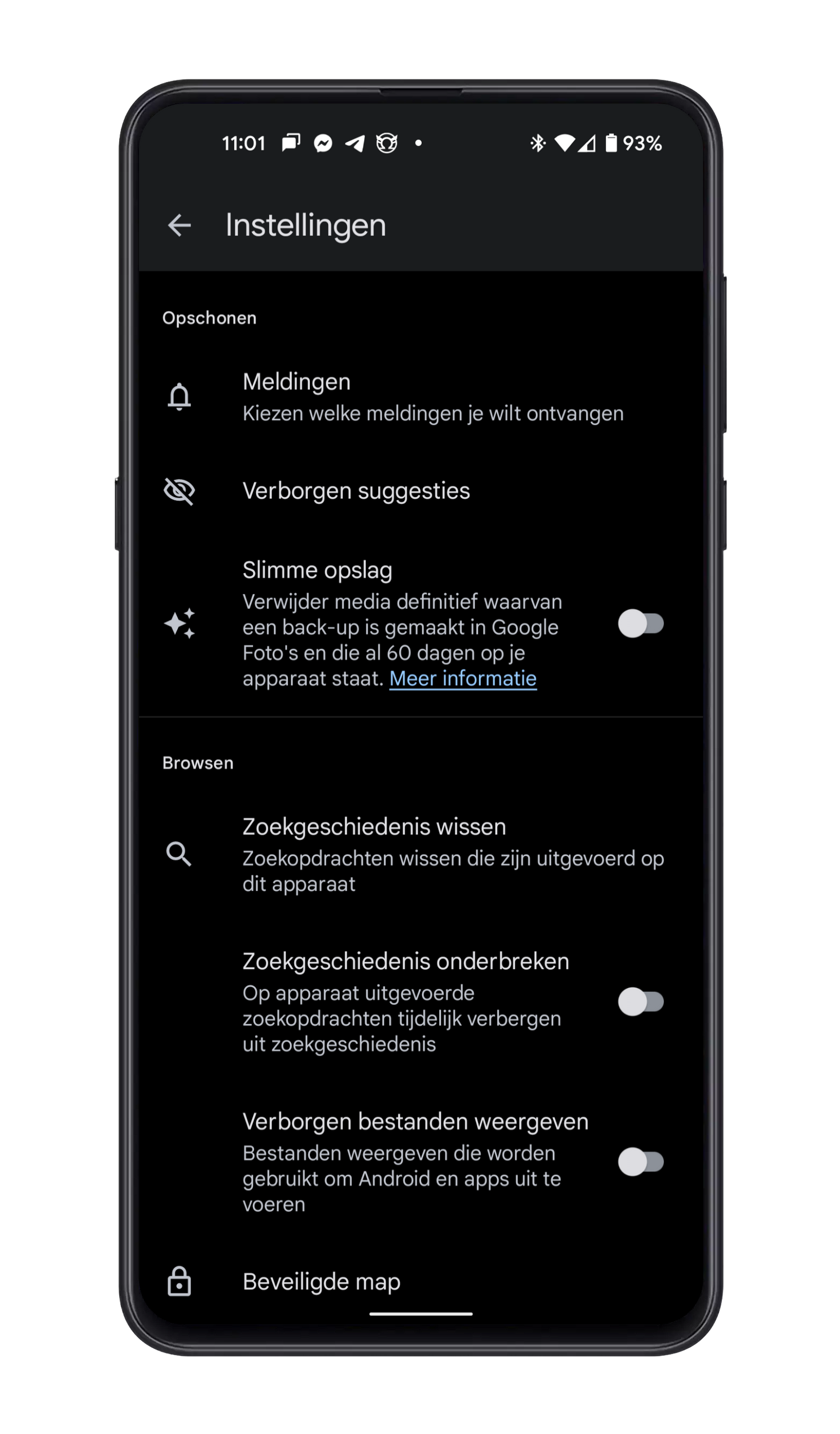 De Slimme opslag -functie van Files