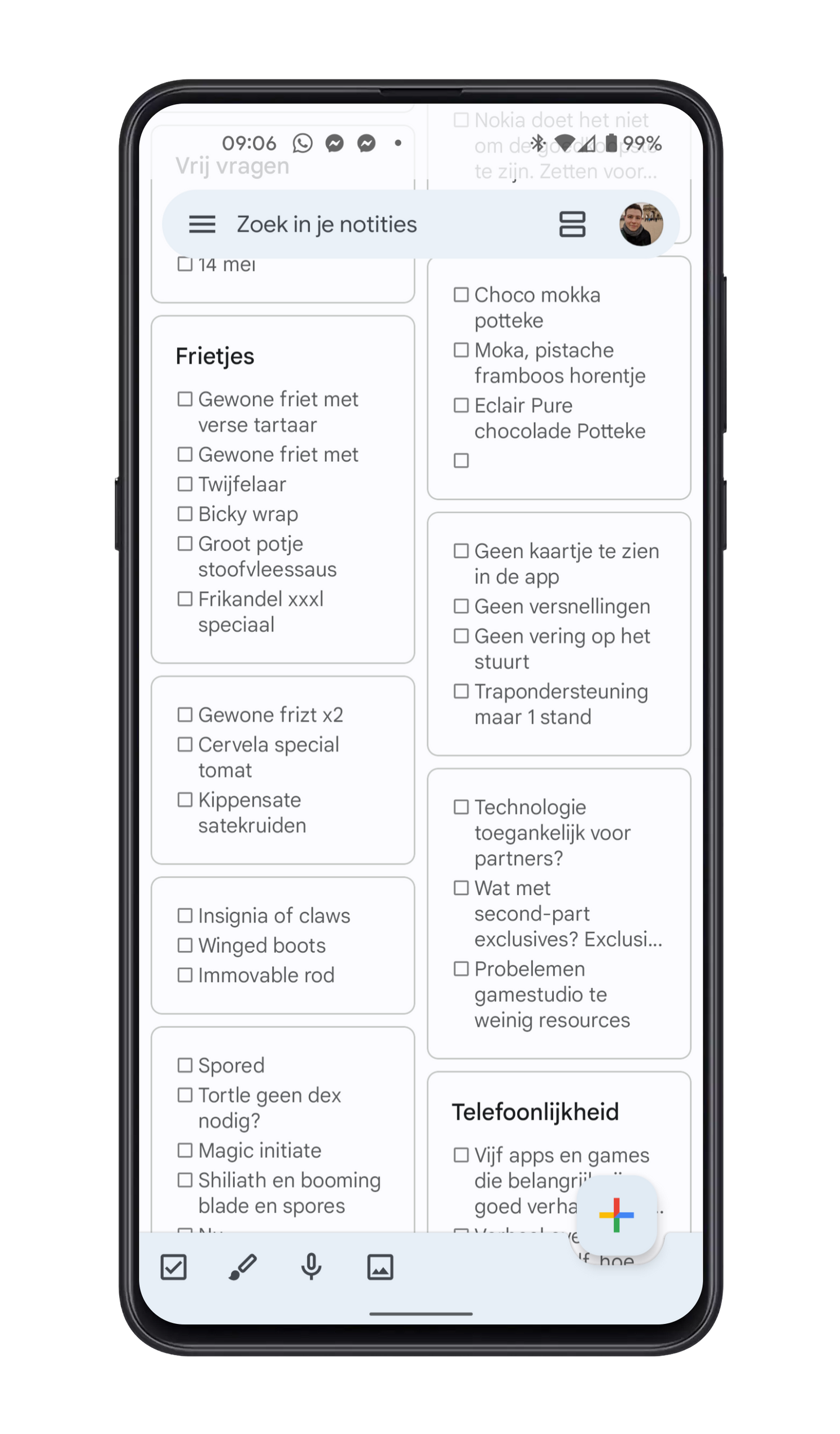 Material You in de Keep-app