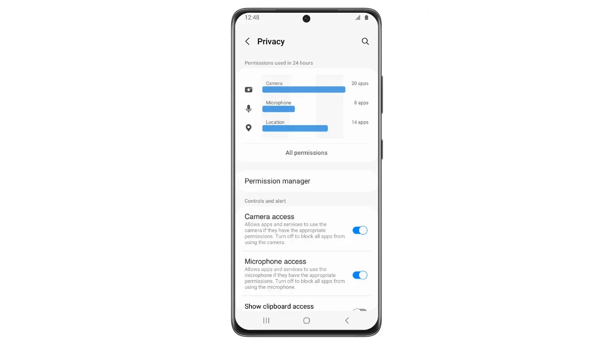 Het Privacy dashboard op Samsung-telefoons